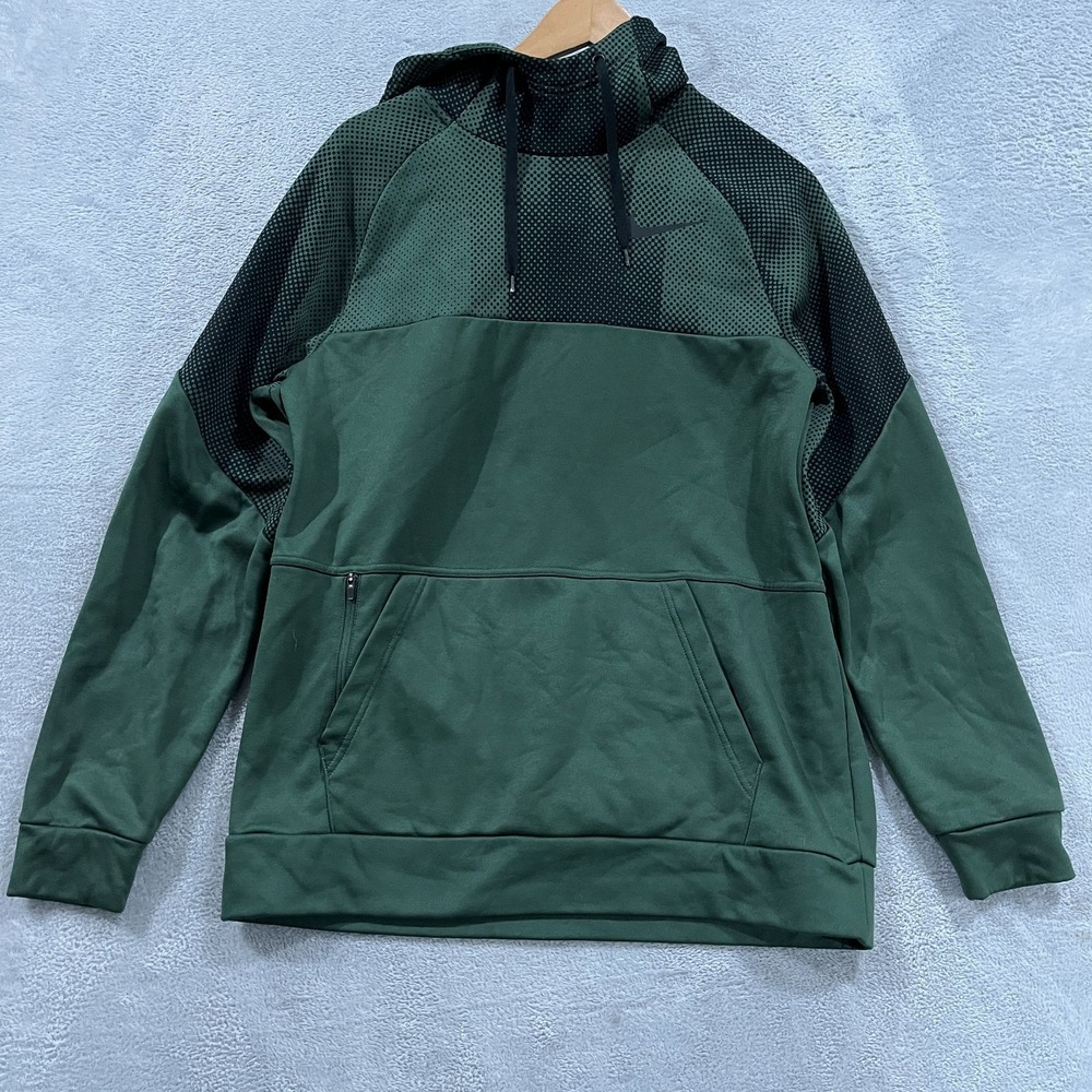 Nike Hoodie Men's Medium Green Dri-Fit Standard Fit Workout Gym CU7829-337